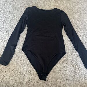 Zara Black Long-Sleeve Bodysuit